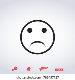 Smile Icon in trendy flat style isolated on grey background.