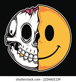 icono de sonrisa para el diseño de camisetas. diseño vectorial de icono de sonrisa