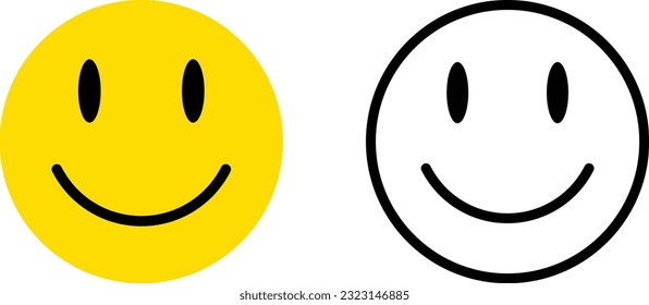 Smile Icon in two trendy styles isolated on white background. Happy face symbol for your web site design, logo, app, UI. Vector illustration