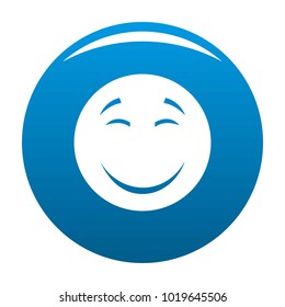 Smile icon vector blue circle isolated on white background 