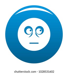 Smile icon vector blue circle isolated on white background 