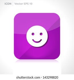 Smile icon | vector design template | color purple | icon set | abstract with symbol |