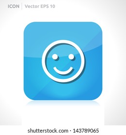 Smile icon | vector design template | color blue | icon set | abstract with symbol |