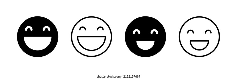 Lächeln Sie Ikone Vektor. Lächeln Emoticon Symbol. Rückmeldezeichen und -symbol