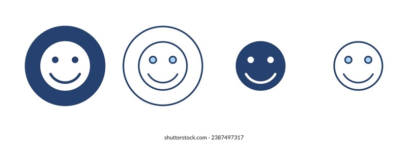 Vector de iconos de sonrisa. icono del emoticono de sonrisa. signo y símbolo de retroalimentación