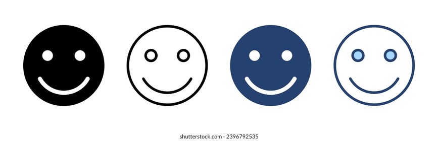 Lächeln Sie Ikone Vektor. Lächeln Emoticon Symbol. Rückmeldezeichen und -symbol