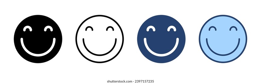 Vector de iconos de sonrisa. icono del emoticono de sonrisa. signo y símbolo de retroalimentación