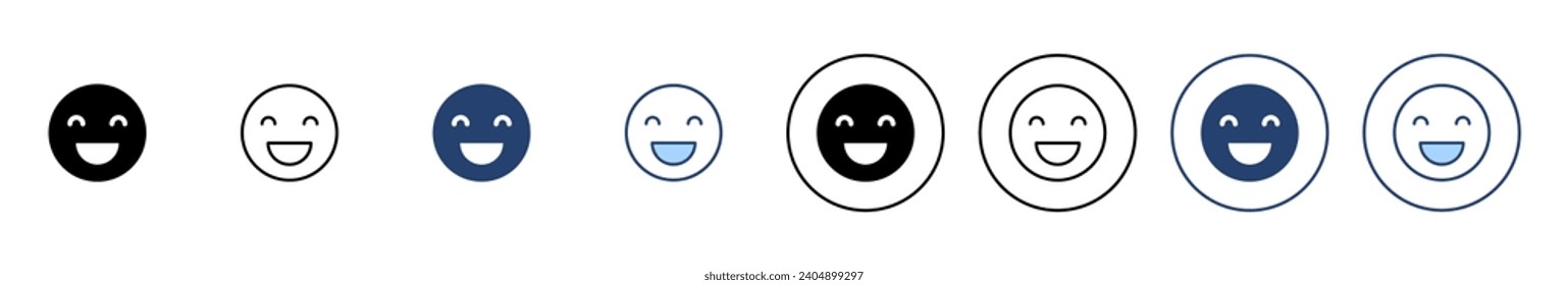Lächeln Sie Ikone Vektor. Lächeln Emoticon Symbol. Rückmeldezeichen und -symbol