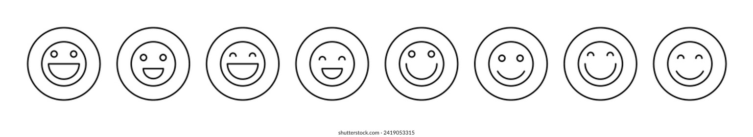 Vector de iconos de sonrisa. icono del emoticono de sonrisa. signo y símbolo de retroalimentación