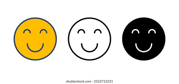 Vector de icono de sonrisa. icono de emoticono de sonrisa. Comentarios 