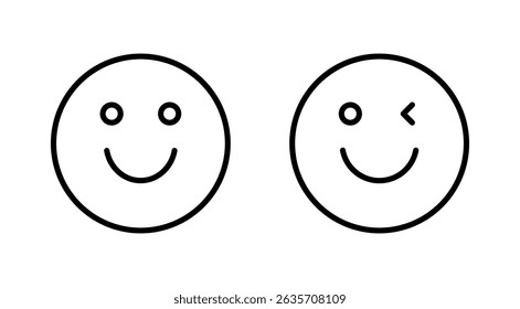 Ícone de sorriso vetor. ícone emoticon de sorriso. sinal de feedback e símbolo