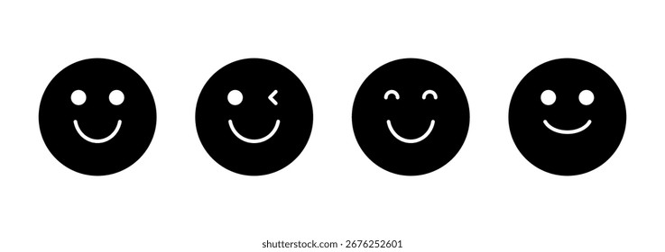 Icono de la sonrisa. Vector del emoticono de la sonrisa. signo y símbolo del Comentarios