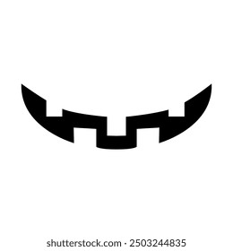 Smile icon vector. Evil smile illustration sign. Smile for pumpkin symbol or logo.