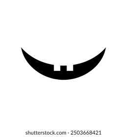 Smile icon vector. Evil smile illustration sign. Smile for pumpkin symbol or logo.