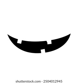 Smile icon vector. Evil smile illustration sign. Smile for pumpkin symbol or logo.