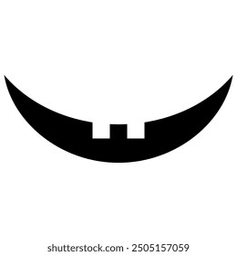 Smile icon vector. Evil smile illustration sign. Smile for pumpkin symbol or logo.