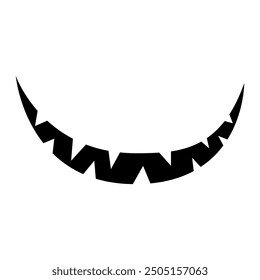 Vector de icono de sonrisa. Signo de ilustración de sonrisa malvada. Sonrisa para símbolo de calabaza o logotipo.