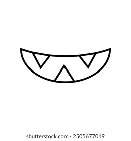 Vector de icono de sonrisa. Signo de ilustración de sonrisa malvada. Sonrisa para símbolo de calabaza o logotipo.