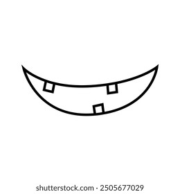 Lächeln Symbol Vektor. Böses Lächeln, Illustrationszeichen. Lächeln Sie für Kürbis Symbol oder Logo.