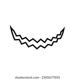 Vector de icono de sonrisa. Signo de ilustración de sonrisa malvada. Sonrisa para símbolo de calabaza o logotipo.