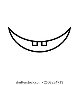 Smile icon vector. Evil smile illustration sign. Smile for pumpkin symbol or logo.