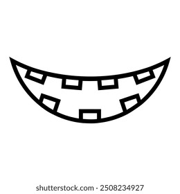 Ícone de sorriso como vetor. Sinal de ilustração de sorriso malvado. Sorria para símbolo ou logotipo de abóbora.