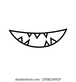 Smile icon vector. Evil smile illustration sign. Smile for pumpkin symbol or logo.