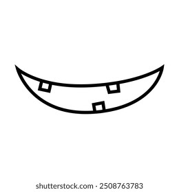 Ícone de sorriso como vetor. Sinal de ilustração de sorriso malvado. Sorria para símbolo ou logotipo de abóbora.