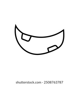 Smile icon vector. Evil smile illustration sign. Smile for pumpkin symbol or logo.