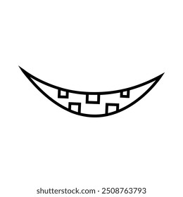 Ícone de sorriso como vetor. Sinal de ilustração de sorriso malvado. Sorria para símbolo ou logotipo de abóbora.