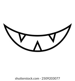 Smile icon vector. Evil smile illustration sign. Smile for pumpkin symbol or logo.