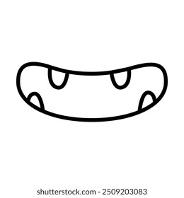 Smile icon vector. Evil smile illustration sign. Smile for pumpkin symbol or logo.