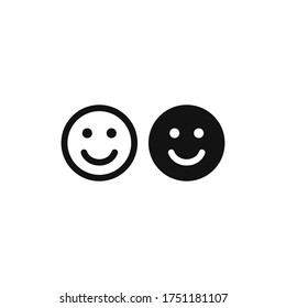 Smile icon vector. Face emoticon sign