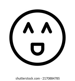 Smile icon vector. Face emoticon sign color editable
