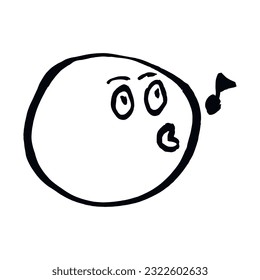 Smile icon vector. Face emoticon sign singing, singer