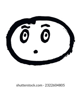 Smile icon vector. Face emoticon sign shy wary alarmed shocked