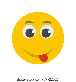 Smile icon. Vector flat illustration of smile icon isolated on white background