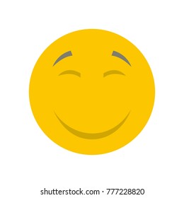 Smile icon. Vector flat illustration of smile icon isolated on white background