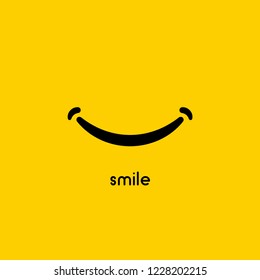 Smile icon vector graphic design symbol or logo.