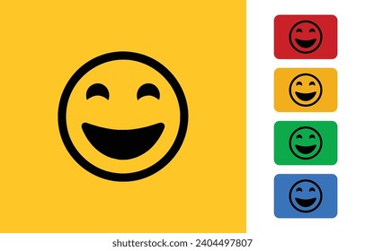 Lächeln Sie Icon Vector. Frohes Gesichtssymbol für Ihr Website-Design-Set