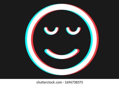 Icono de sonrisa Ilustración vectorial en colores azul rojo y blanco