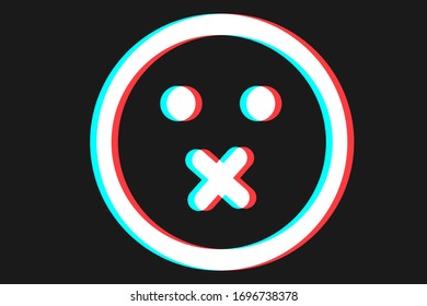 Icono de sonrisa Ilustración vectorial en colores azul rojo y blanco