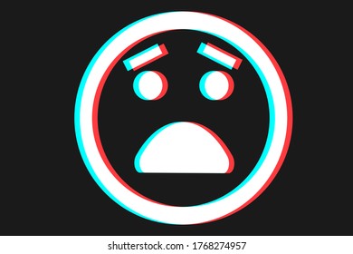 Smile icon Vector illustration in blue red and white colors
