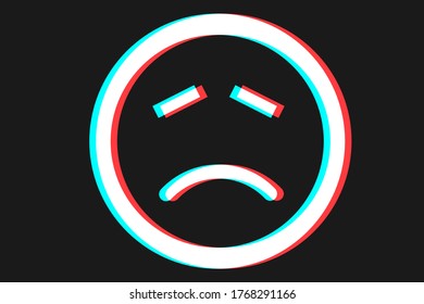 Smile icon Vector illustration in blue red and white colors