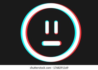 Smile icon Vector illustration in blue red and white colors