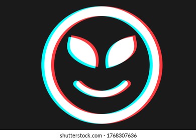 Smile icon Vector illustration in blue red and white colors