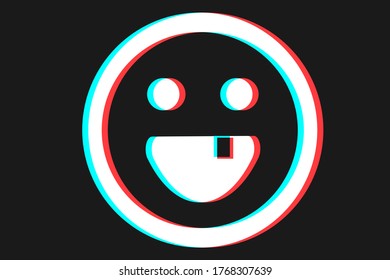 Lächelsymbol Vektorgrafik in blauen, roten und weißen Farben