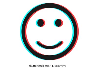 Smile icon Vector illustration in blue red and black colors
