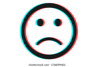 Smile icon Vector illustration in blue red and black colors