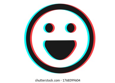 Smile icon Vector illustration in blue red and black colors